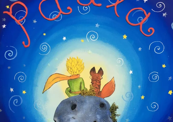 principito paula mixed media, cuadritos de colores, cuadros personalizados, retratos de mascotas, luna, fuenlabrada, flores, regalos originales, niños, regalos de comunion, arbol de la vida copia